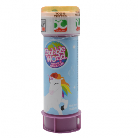 Jucării exterior, triciclete și mașini - Jucarie baloane de sapun Dulcop Bubble World Unicorn 804509-M, Mov