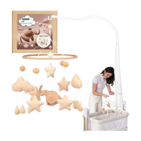 Jucarie carusel, din plus, pentru patut, Neno 5930, Bej [1]