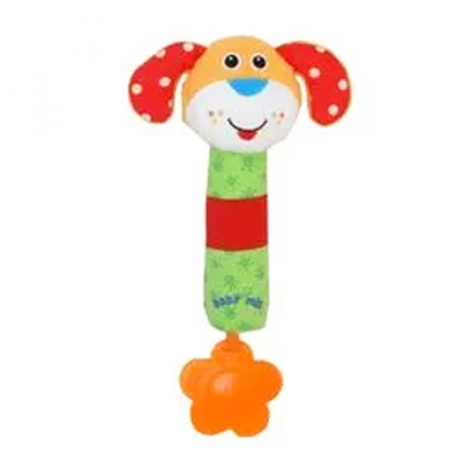 Jucarii zornaitoare - Jucarie chitaitoare din plus cu inel gingival Baby Mix Catel 24526, Multicolor