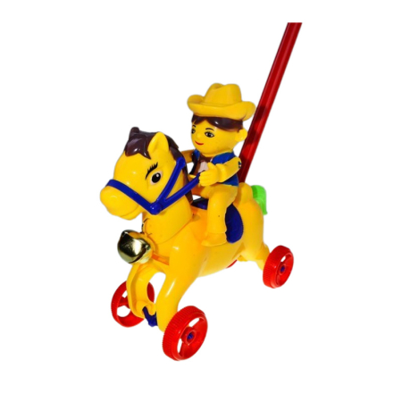 Jucarie de impins pentru copii, calaret, Mini Junior 2011CG, Galben [1]