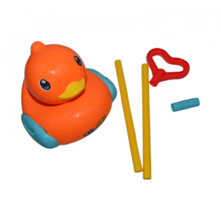 Jucarie de impins pentru copii, ratusca, Mini Junior 1518RP, Portocaliu [4]