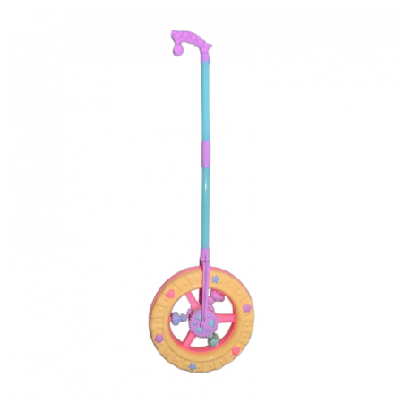 Jucarii de tras/impins - Jucarie de impins pentru copii, roata, Mini Junior PL1004, Galben