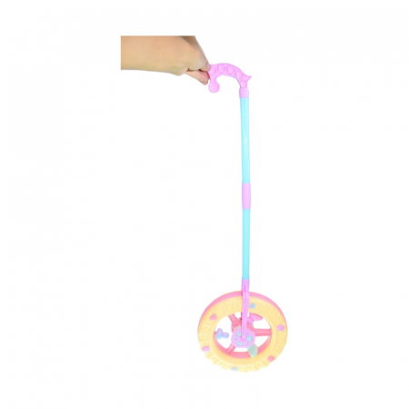 Jucarie de impins pentru copii, roata, Mini Junior PL1004, Galben [1]