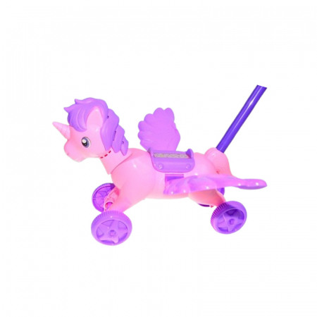 Jucarie de impins pentru copii, unicorn, Mini Junior PL1514, Roz [1]