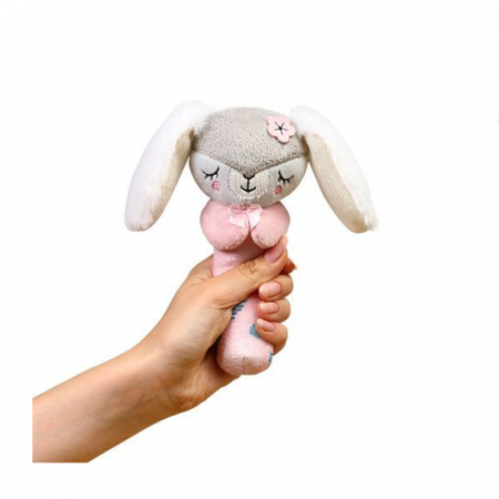 Jucarie de plus chitaitoare Iepuras BabyOno 1498, Roz [1]