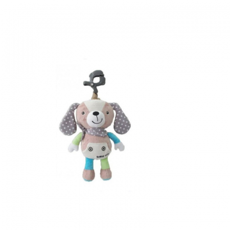 Jucarii bebelusi - Jucarie de plus pentru carucior Baby Mix 917552 , Gri