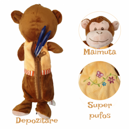 Jucarie de plus tip breloc, cu spatiu depozitare, 35 cm, Maimuta, WJ6113-B [1]