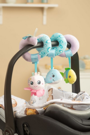 Jucarie din plus, spirala, zornaitoare pestisori, pentru carucior, Sensillo 388304, Albastru [2]
