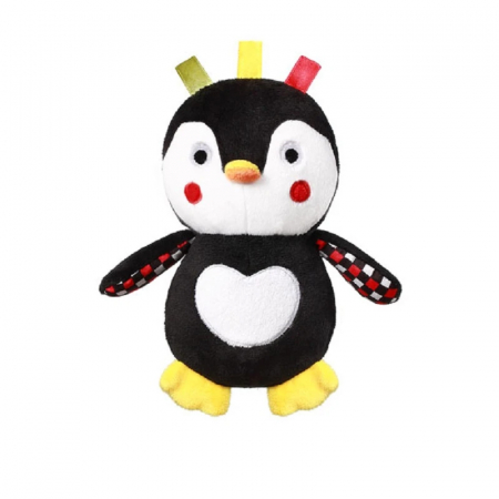 Joaca, activitati si ambalaje - Jucarie din plus zornaitoare BabyOno Penguin Connor 640-P, Negru