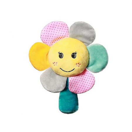 Joaca, activitati si ambalaje - Jucarie din plus zornaitoare BabyOno Rainbow Flower 609-F, Multicolor