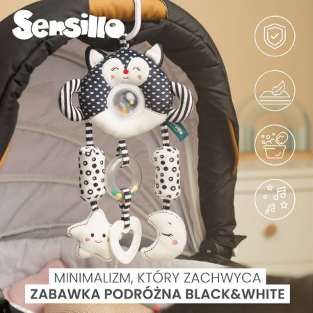 Jucarie din plus, zornaitoare pisica, pentru carucior, Sensillo 320230, Alb [2]