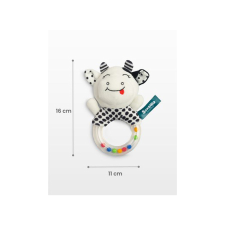 Jucarie din plus, zornaitoare vacuta pentru bebelusi, Sensillo 320445, Alb [3]