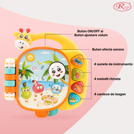 Jucarie Educativa, Carticica cu melodii si sunete, 18x17x4 cm, +12 luni, WW7030 [3]