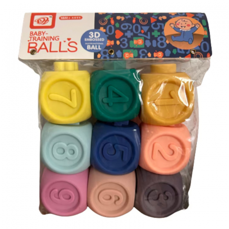 Set 9 cuburi senzoriale  3D Baby Training EB1022, Multicolor [1]