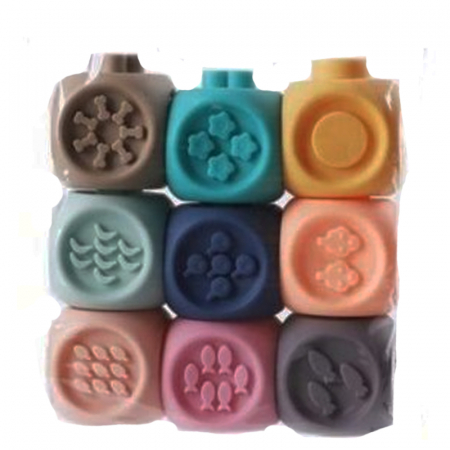 Set 9 cuburi senzoriale  3D Baby Training EB1022, Multicolor [2]