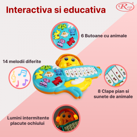 Jucarie Educativa, Mini Orga Puiut RCO, 23x27.5x3 cm, +12 luni, WW7017 [2]