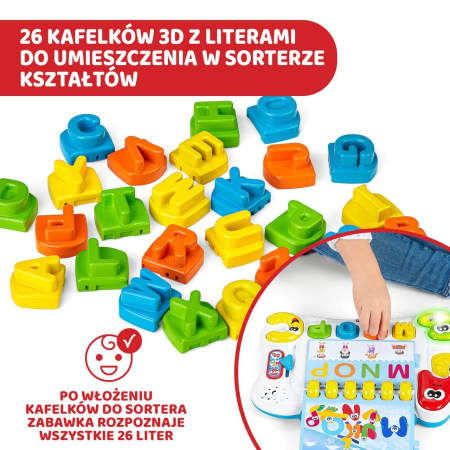Jucarie interactiva cu alfabet, pentru copii, Chicco Edu Cheerful Alphabet, 131488, Multicolor [5]