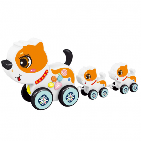 Jucarii interactive - Jucarie Interactiva muzicala cu functii, lumini si mobilitate, mama si puii RCO, 35 x 16 x 8.5 cm, 3+ ani, WW7006-B
