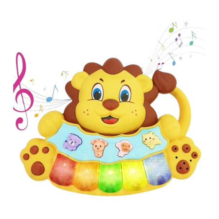 Jucarii interactive - Jucarie interactiva muzicala, cu functii si lumini, mini orga Leu, RCO WW7021, Multicolor