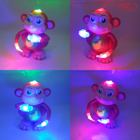 Jucarie Interactiva muzicala, cu lumini multicolore, Maimutica Dansatoare, 19x14 cm, 3+ ani, WP4026 [5]