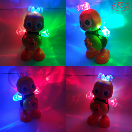 Jucarie Interactiva muzicala, cu lumini multicolore, Albinuta Dansatoare, 21.5x14 cm, RCO, WP4003, Galben [3]