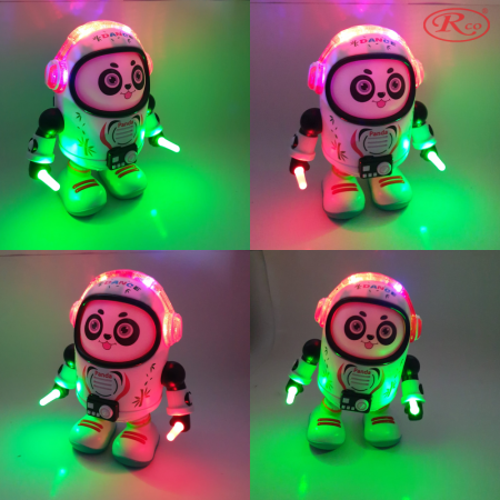 Jucarie Interactiva muzicala, cu lumini multicolore, Ursulet Panda Cosmonaut, 19x15 cm, 3+ ani, WP4030 [5]
