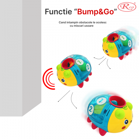 Jucarie interactiva si educativa, Small Beetle, 18x12x16 cm, +18 luni, WW7018-B [3]