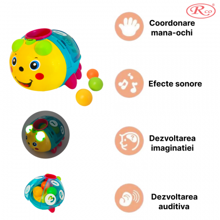 Jucarie interactiva si educativa, Small Beetle, 18x12x16 cm, +18 luni, WW7018-B [1]