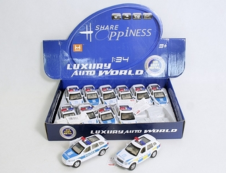 Masinute - Jucarie Masina de Politie la o scara de 1:34 Luxury Auto World 2465N, Alb