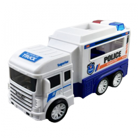 Joaca, activitati si ambalaje - Jucarie masinuta de politie pentru baieti Midex 58690-M, Alb
