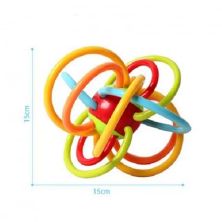 Jucarie motrica de dentitie pentru bebe Teether Ball RCO WW6010, Multicolor [1]