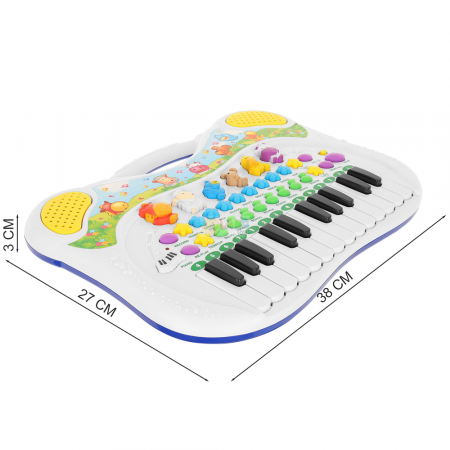 Jucarie muzicala, pian multifunctional RCO cu melodii, sunete, functie de inregistrare si redare, volum ajustabil, 38x27x3 cm, 18 luni+ , WW7003 [3]