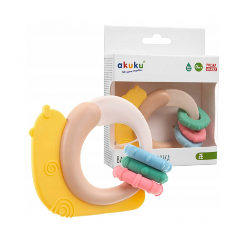 Jucarie pentru dentitie Akuku Melc A0541, Multicolor [1]