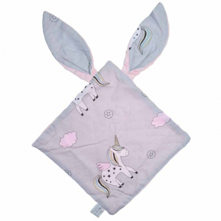 Joaca, activitati si ambalaje - Jucarie senzoriala Iepuras 30 x 30 cm pentru fete MimiNu 430693-3, Gri
