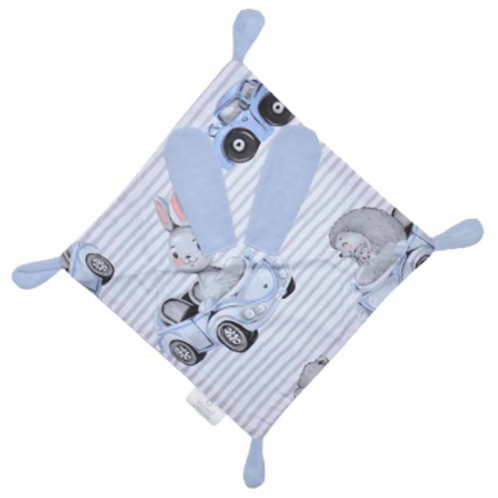 Joaca, activitati si ambalaje - Jucarie senzoriala Iepuras 30 x 30 cm pentru baieti MimiNu 431720-2, Albastru