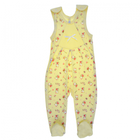 Salopete bebelusi fete - Salopeta fara maneci pentru fete Koala Bobas Fashion 827-G-80, Galben