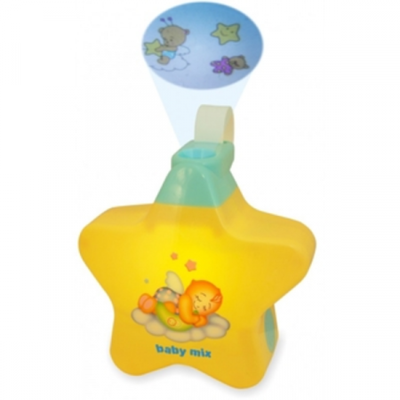 Lampa de veghe muzicala cu proiector BabyMix TT-01910372G, Galben [2]
