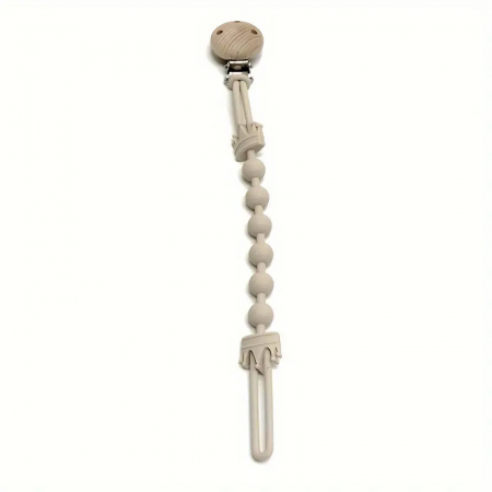Accesorii masa bebe - Lant din silicon pentru suzeta Minijunior 885107, Bej