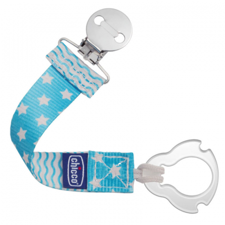 Suzete - Lant pentru suzeta Chicco Fashion Clip 087181, Albastru