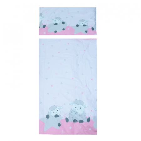 Accesorii camera bebe - Lenjerie de pat 5 piese 100 x 135 cm pentru bebelusi Kiekzmerski SLPSB-9-1, Multicolor