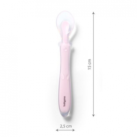 Lingurita flexibila din silicon pentru bebelusi BabyOno 785/03, Roz [2]