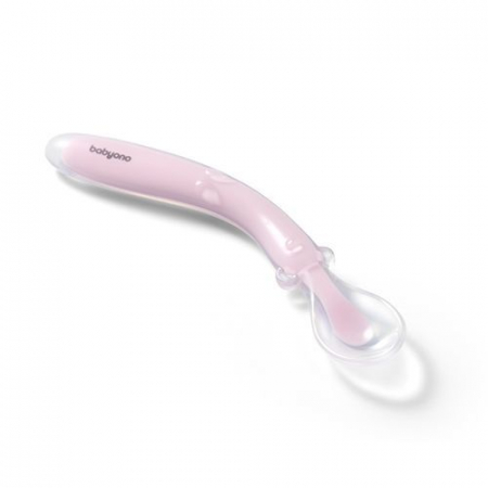 Lingurita flexibila din silicon pentru bebelusi BabyOno 785/03, Roz [1]