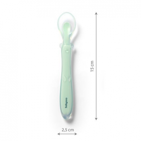 Lingurita flexibila din silicon pentru bebelusi BabyOno 785/02, Verde [2]