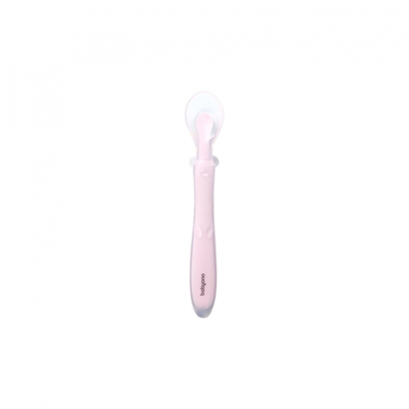Vesela si tacamuri bebelusi - Lingurita flexibila din silicon pentru bebelusi BabyOno 785/03, Roz