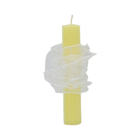 Lumanari botez - Lumanare din ceara, pentru botez 20 x 3 cm, Mini Junior 0609A, Alb
