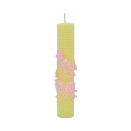 Lumanari botez - Lumanare din ceara, pentru botez 20 x 3 cm, Mini Junior 0609R, Roz