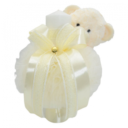 Trusou botez - Lumanare eleganta pentru botez 32 x 18 cm Mini Bimbi 090323-CRR, Crem