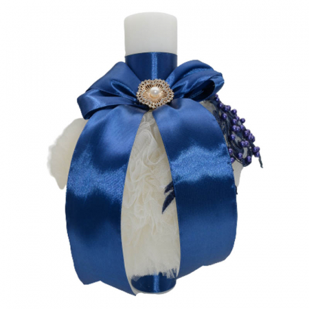 Trusou botez - Lumanare eleganta pentru botez 32 x 18 cm Mini Bimbi 090323-BL, Bleumarin