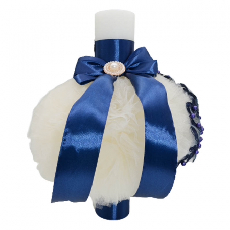 Trusou botez - Lumanare eleganta pentru botez 32 x 18 cm Mini Bimbi 090323-B, Bleumarin