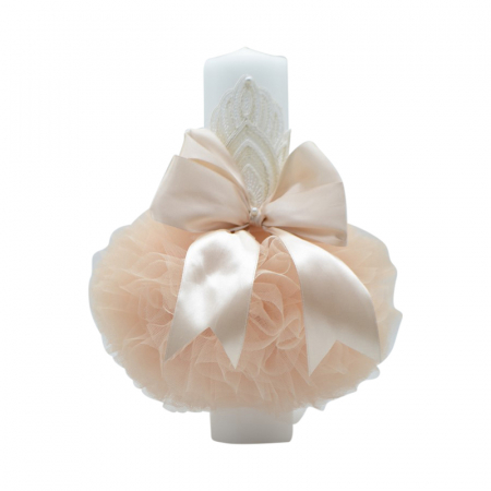Lumanari botez - Lumanare pentru botez 30 x 7 cm Mini Junior LB-890, Crem